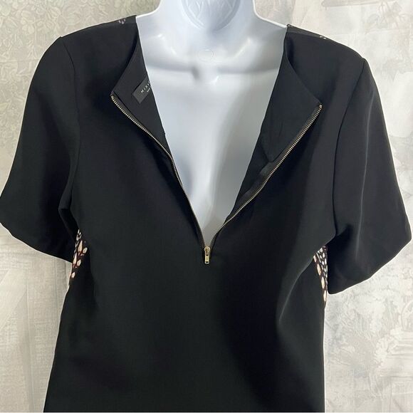 MIX & CHIC PURPLE IRIS BLACK FLORAL PRINT UNIQUE Mini dress Top  CLASSY - Picture 7 of 12